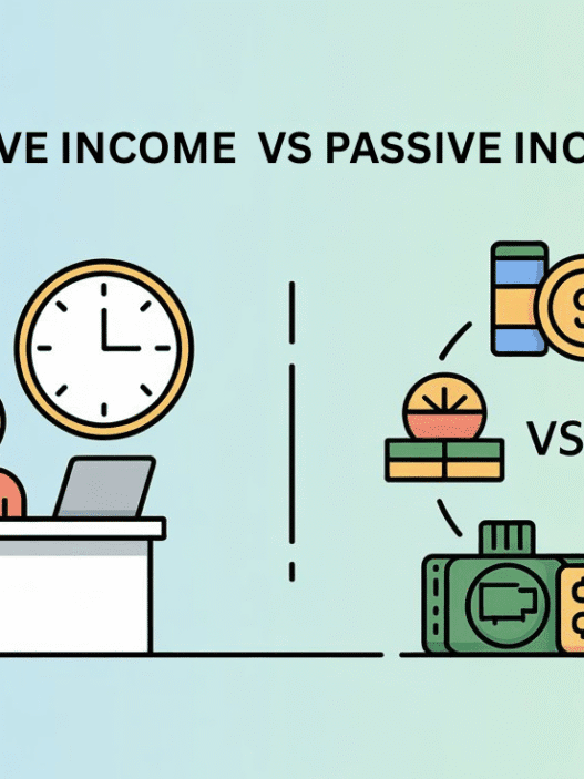 Passive income vs active income infographic – visual comparison