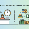 Passive income vs active income infographic – visual comparison